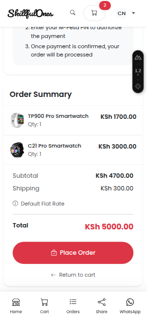 Vendor dashboard screenshot